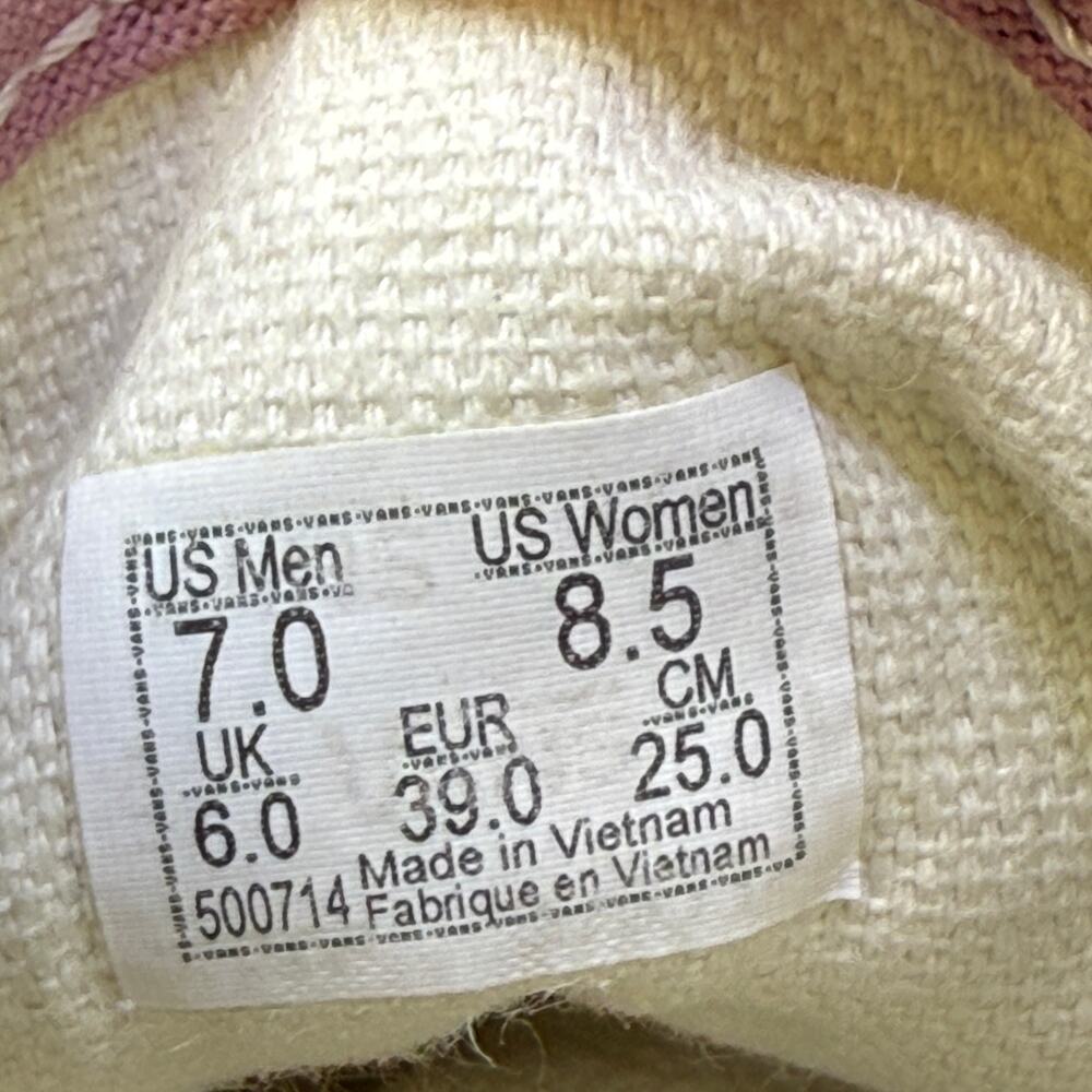 Vans Old Skool Shoes Women’s Size 8.5 White Pink Canvas Low Lace Up Skate - Picture 10 of 10